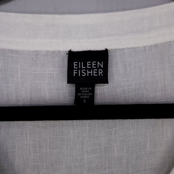 Eileen Fisher Linen Shirt Gauze Long Sleeve Size Small Sheer Coastal Grandma Lux - Picture 5 of 11